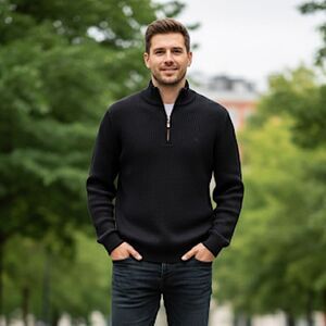 Caribbean Joe Coast Quarter-Zip Mock Neck Sweater Size XL